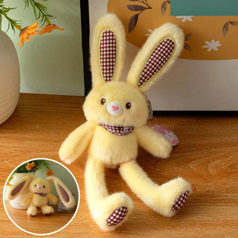 1 pièce 30 cm Kawaii Peluches Lapin Colorées Poupées Lapin Rétractables Peluche Animale Douce Joli Lapin Jouet Cadeau d'Anniversaire Pâques jaune