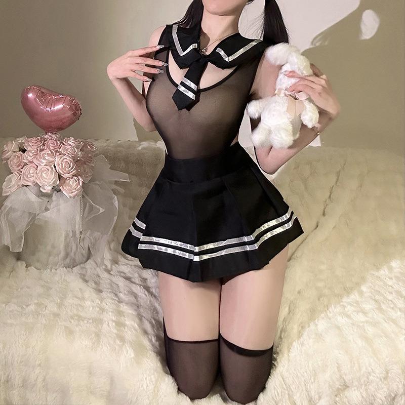 Fun Inside J Wind Soft Sister College Wind Short Skirt Pure Student Clothing Sailor Secretary Uniform Temptation Short Skirt Set