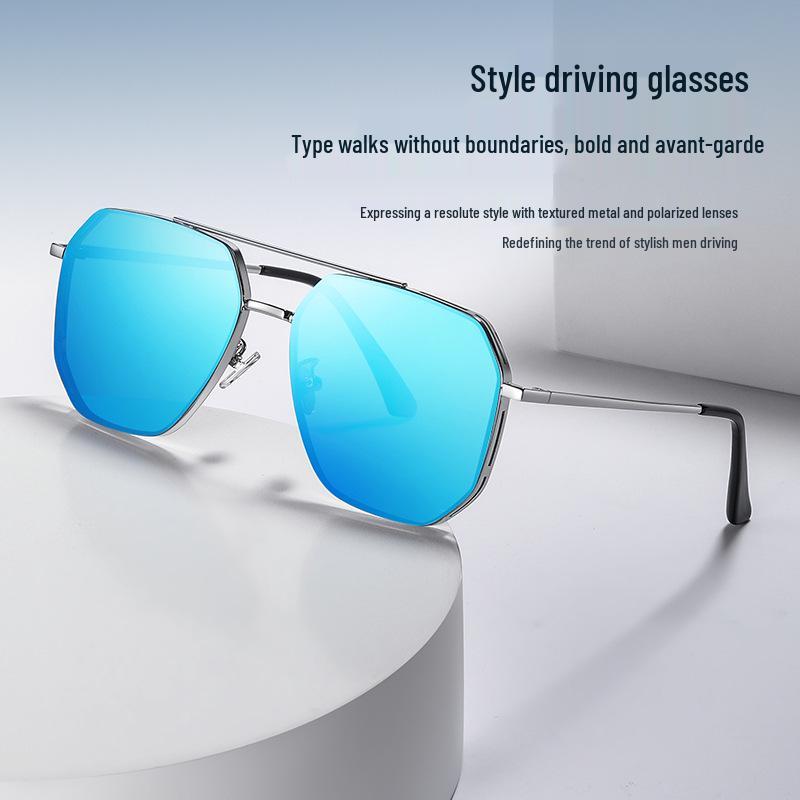 Men's Polarized Nylon Aviator Sunglasses - UV Protection for Driving & Fishing