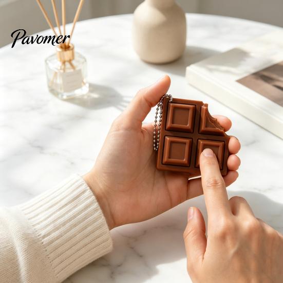 Dayanıklı Plastik Fidget 3D Baskılı Çikolata Şeker Bar Tıklayıcı Oyuncak, Klavye Tıklanabilir Oyuncak Anahtarlık, Çocuklar, Yetişkinler İçin Ofis Masası Stres Giderici