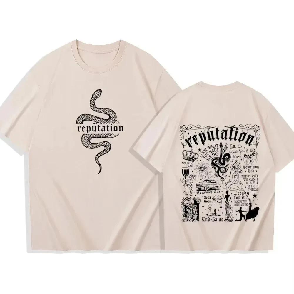 Le Reputation Shirt Taylor Merck Music Shirt Summer Hot Sales 202526 Printed Cotton Tshirt Extra Large Loose Top Mens Tshirt