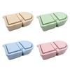 Portable Double Compartment Snacks Box Silicone Leak Proof Dishwasher Safe Food Container For Outdoor And Home Use