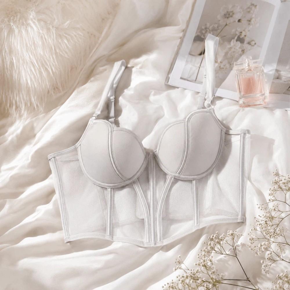Sleeveless Fishbone Corset Waist Tight Slim Crop Top Chic Suspender Vest Bra Business Banquet
