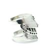 Silver One Si Medieval Armor Ring for 925 Sterling Silver with One Size Fits Sizes Men, Garnet, All, 15-23