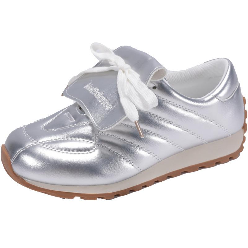 Dexun Shoes Women's Silver 2025 New Ballet Single Shoes Sports Versatile Flat Casual Women's Shoes Forrest Gump Shoes Sports Shoes