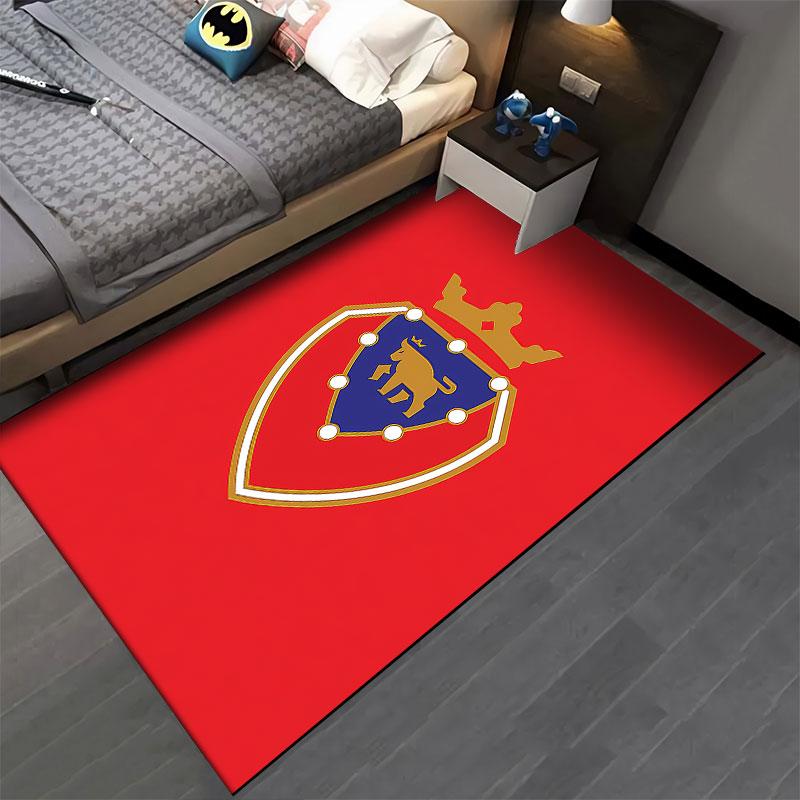 Red Royal Crest Carpet Design Suitable As a Non-slip Mat for the Living Room or Bedroom Sofa
