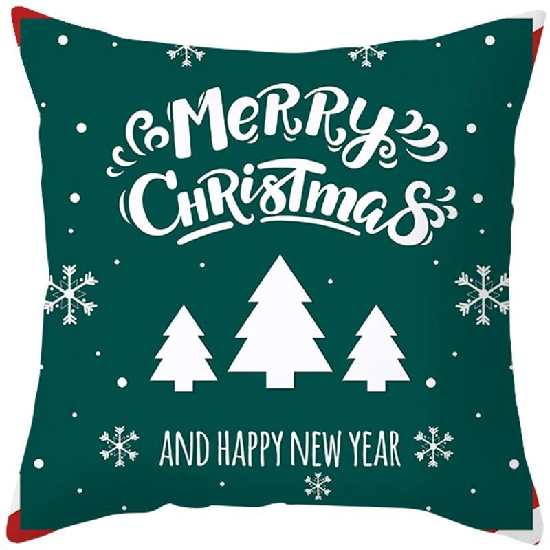 Simple Christmas Christmas Gift Pattern Print Home Decoration Cushion Cover Living Room Sofa Pillowcase