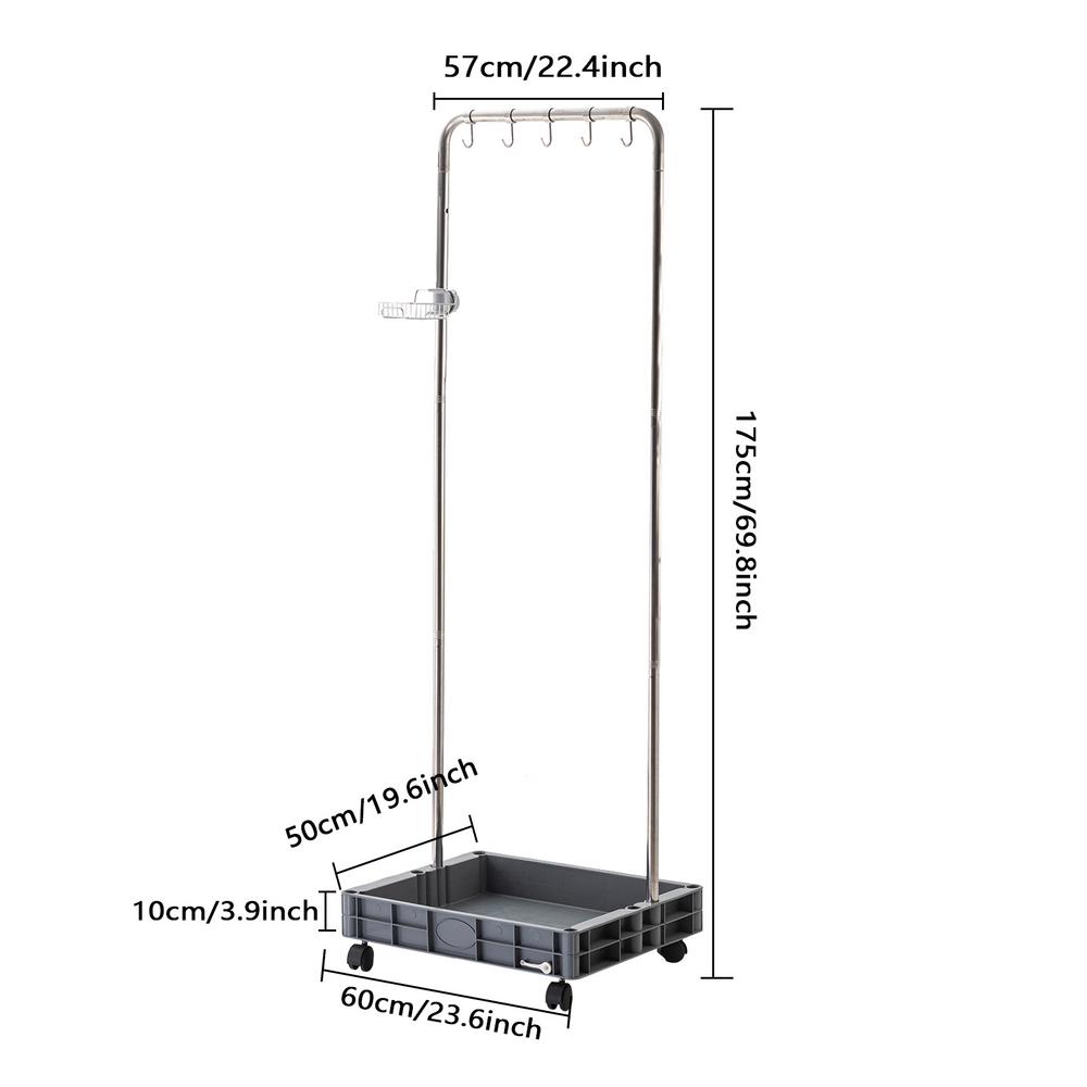 Housekeeping Cart Cleaning Janitorial Cart Housekeeping Caddy Large Capacity Integrated Pedestal Sink Shelves Broom Mop Holder