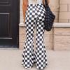 Shiying Checkered High Waist Wide Leg Pants - Casual, Fashionable, Versatile, Simple European and American Style.