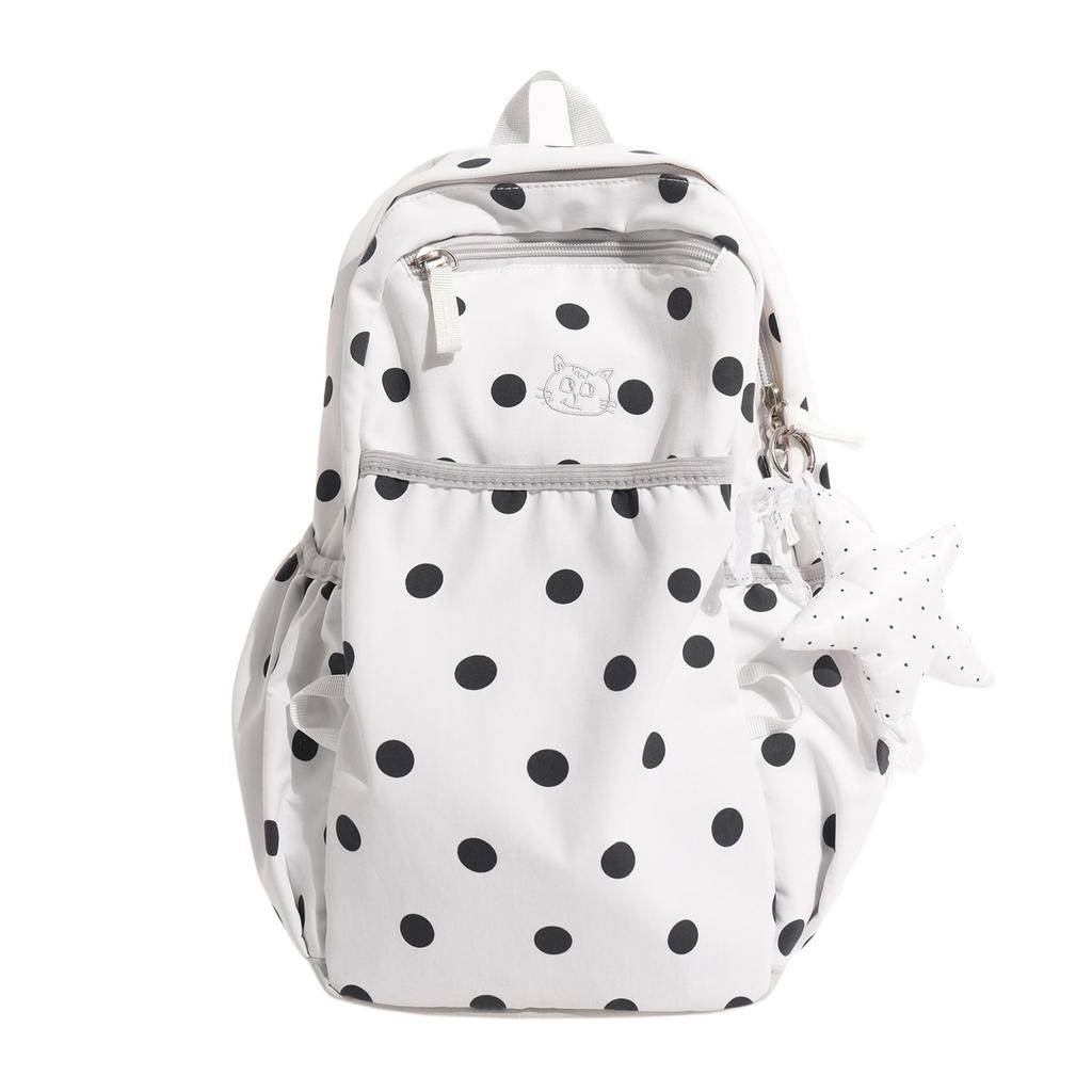 Schoolbag Korean new niche polka dot backpack travel high value college student schoolbag simple foreign lightweight backpack