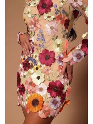 2023 Spring/Summer 3D Flower Fashion Short Dress