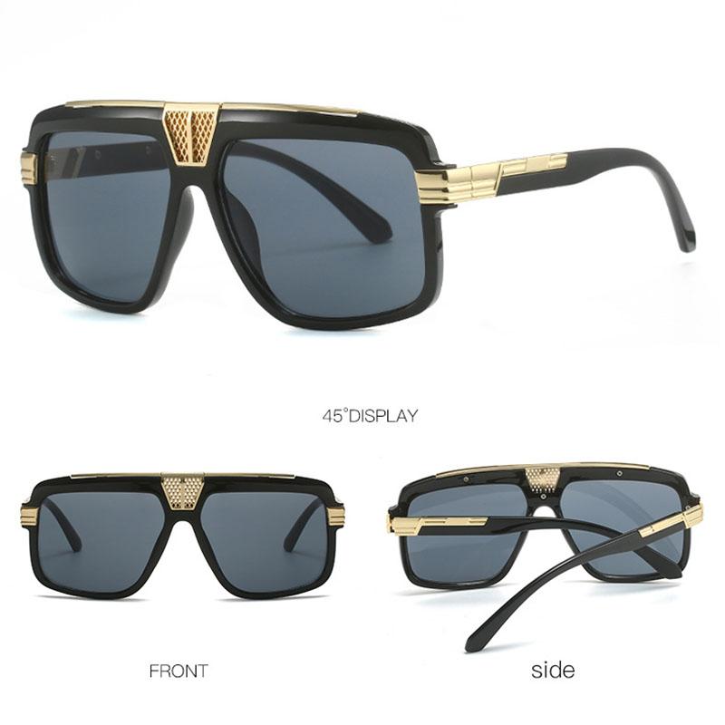 Steampunk Flat Top Square Sunglasses Women For Men  Popular Sun Glasses Vintage Luxury Brand Designer Punk Oversized Shades