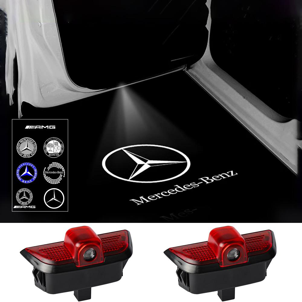 2PCS For Mercedes Benz C Class W204 C200 C260 C230 C280 C300 LED Car Door Projector Welcome Ghost Shadow Light Bulbs Accessories
