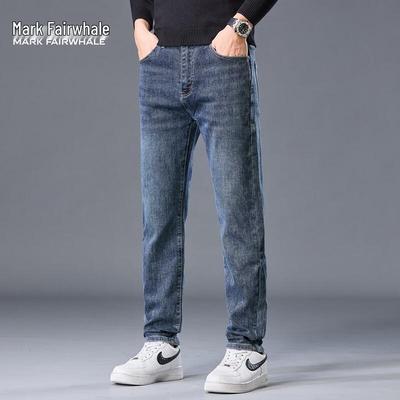 Mark Fairwhale Men's Washed Straight-Leg Micro-Elastic Jeans