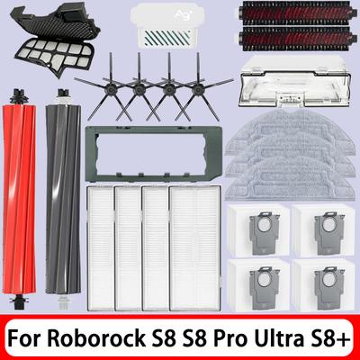 For Roborock S8 S8 Pro Ultra S8+ Robot Vacuum Cleaner Mop Vacuum Bags Accessories Side Brush Filter Replaceable Spare Parts