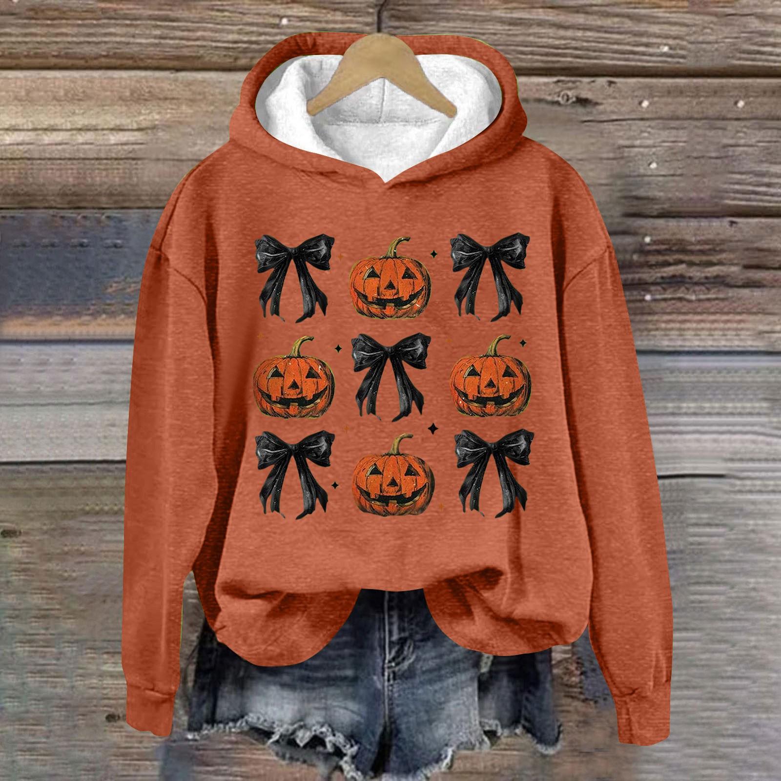 Женская модная повседневная толстовка с длинным рукавом и круглым вырезом с капюшоном M оранжевый 1919₽