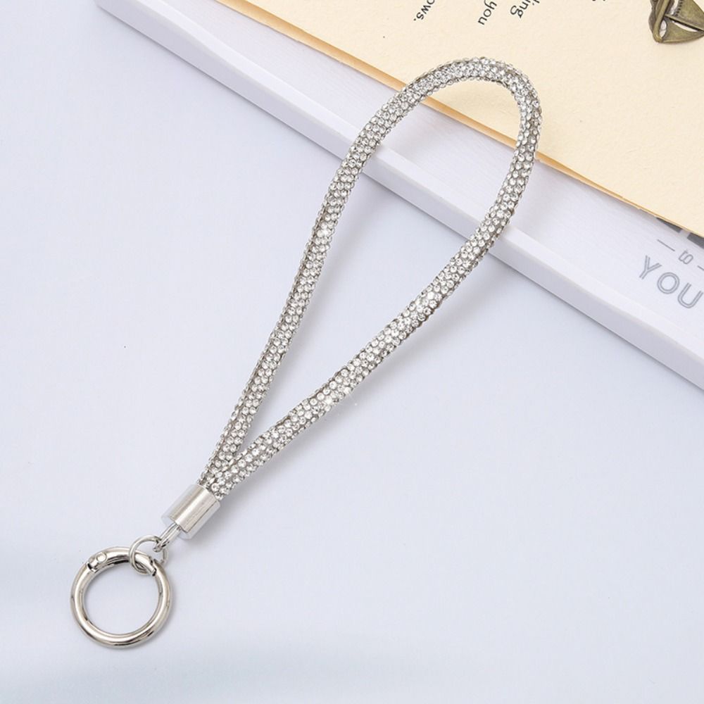 Fashion Glitter Rhinestone Phone Lanyard Bright Bling Bling Crystal Wrist Straps Hanging Anti-lost Rope Phone Accessories
