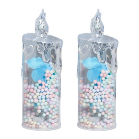 1Pc/2Pcs Eternal Flower Flameless Candles LED Flickering Pillar Candles Valentine's Day Night Light for Wedding Home Decor
