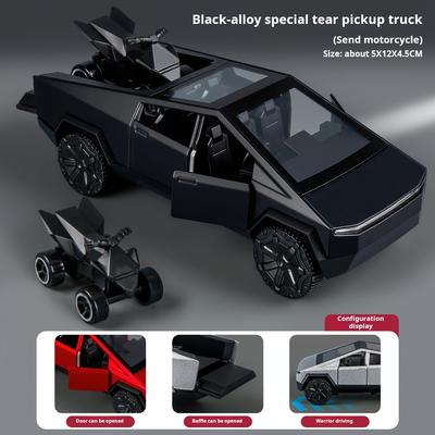 1:36 Cybertruck Spielzeug Offroad-Fahrzeug Diecast Modellauto Strandmotorrad Hobby Sammlerstück Geburtstagsgeschenk für Jungen