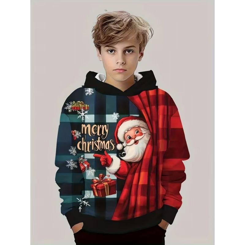 Christmas Hoodies for Kids Sweatshirts New Year Fashion Sweatshirts Casual Streetwear Santa Claus Kids Clothes Children Top