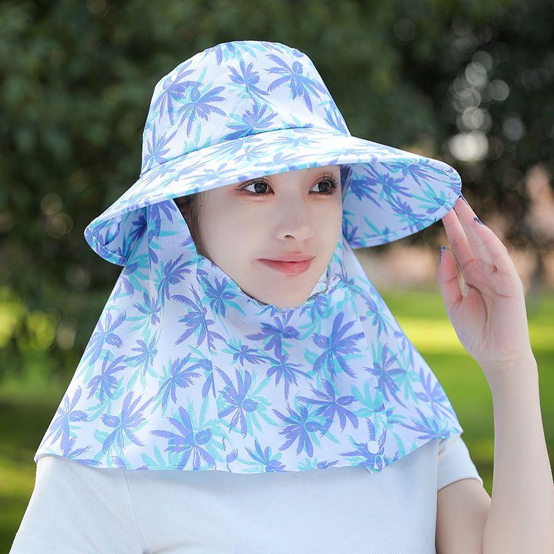 Pălărie de protecție solară pentru femei, de vârstă mijlocie și vârstnici, pentru lucru în aer liber, pentru vară, cu protecție UV, protecție facială, pălărie de protecție solară mare, streașină