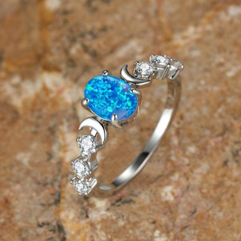 Cushion Cut Square Rainbow White Fire Opal Rings For Women Gold Horse Eye Zircon Charm Leaf Wedding Bands Party Jewelry CZ