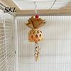 Parrot Playtime Toy Shredder Ball Toy, Bamboo Bird Foraging with Paper Enrichment Strips, Shredding for Parakeet Conure Cockatiel Lovebird Natural
