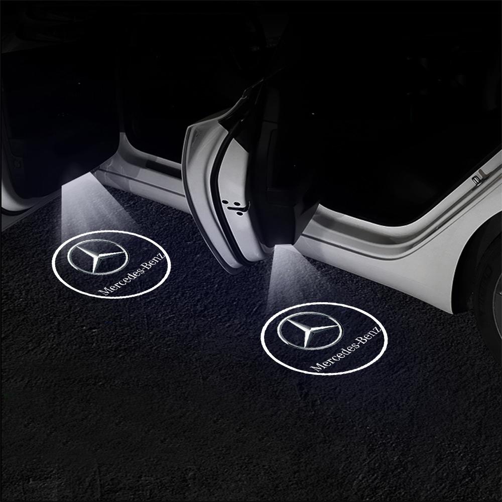 

2PCS Wireless Car Door Welcome Light LED Projector Lamp Car Badge For Mercedes Benz G S R C E B A Class GLA GLK C180 E300 S200