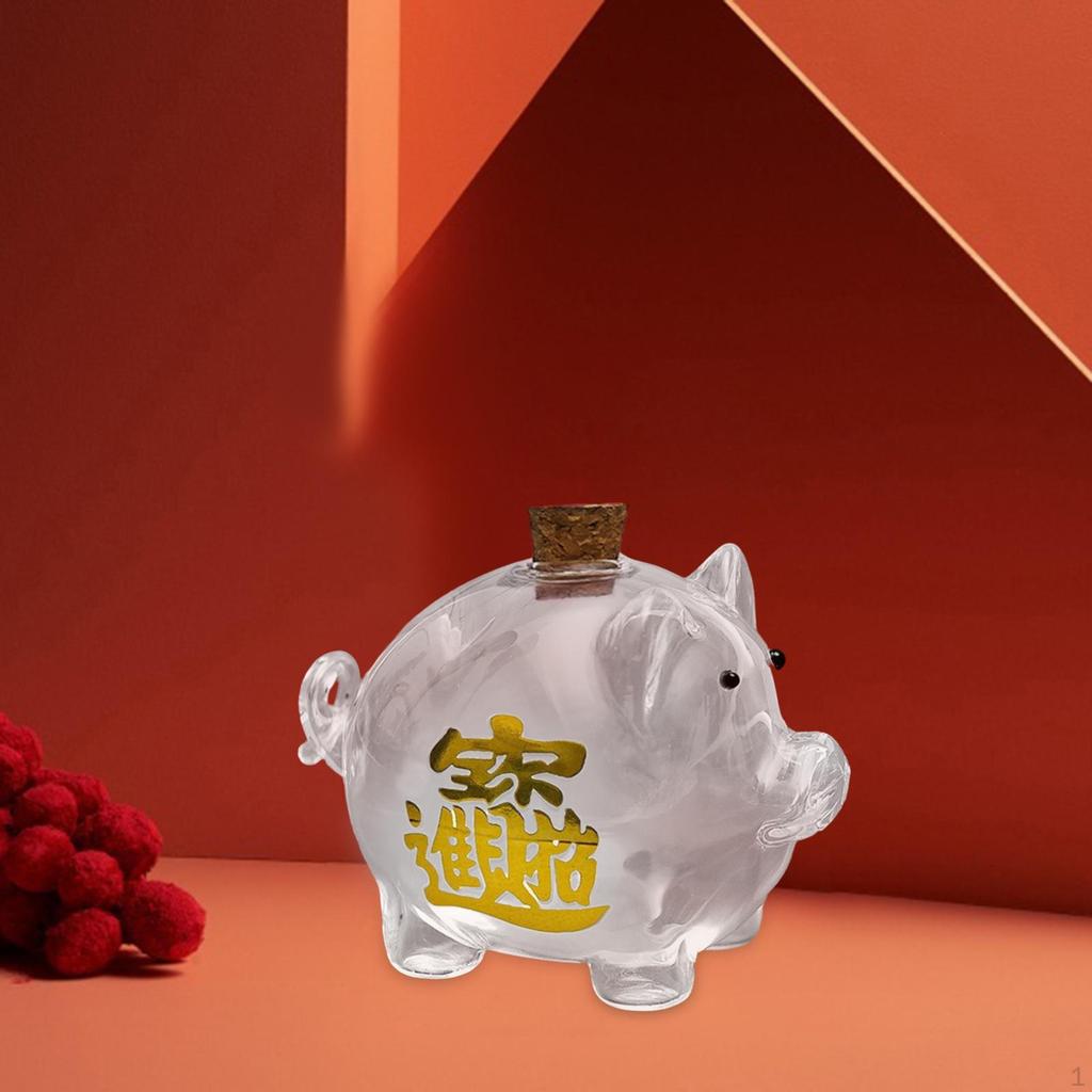 Clear Glass Piggy Bank - Stylish Money Saving Box for Home Decor and Gifts