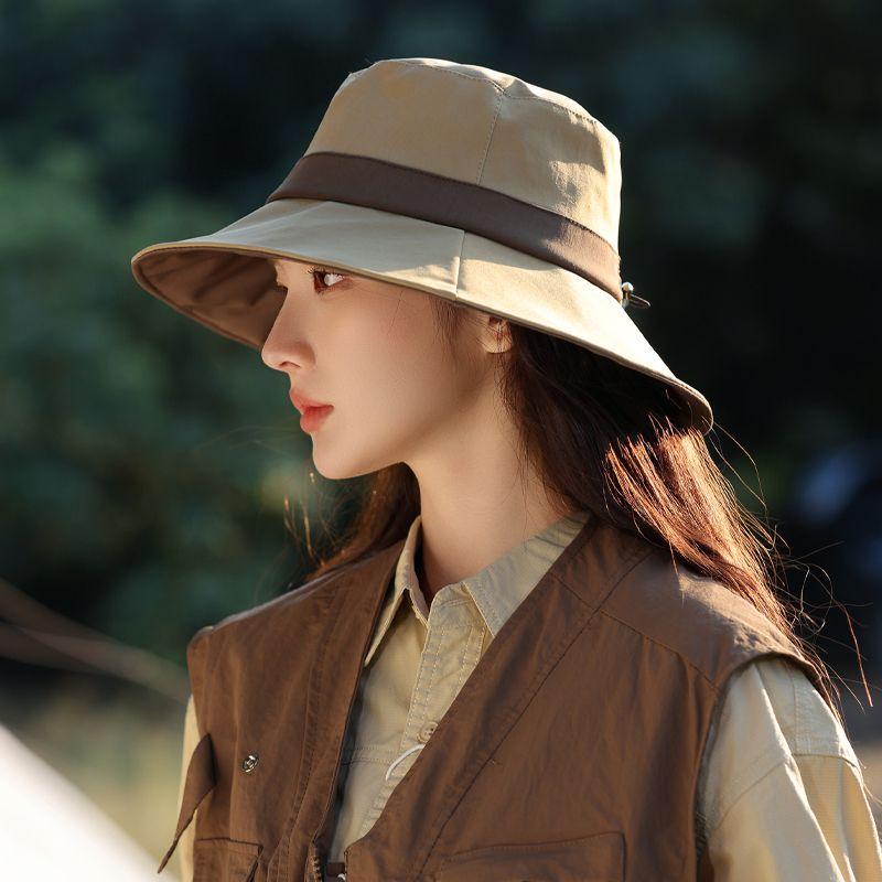 Nouveau Chapeau d'Été Chapeau Bob pour Femme Chapeau de Soleil Ombragé pour Voyage en Extérieur