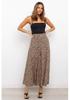 Frühjahr/Sommer 2025 High-Waist Hose mit Leopardenmuster und weitem Bein