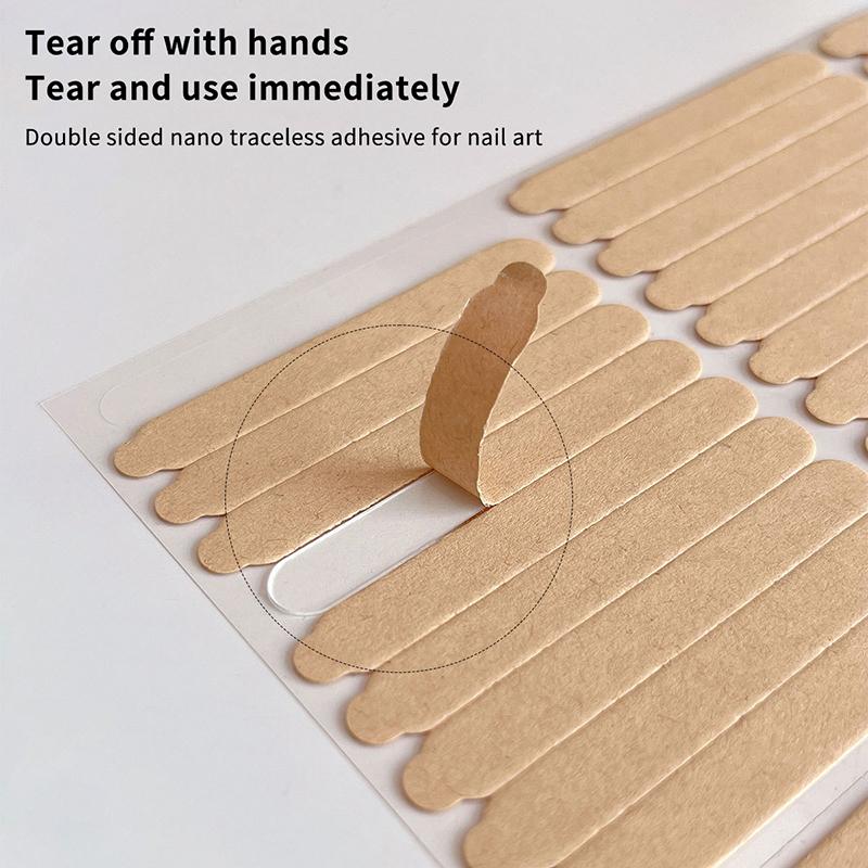 60/66Pcs Transparent Double Adhesive Tape False Nails Display Stand Glue Stickers Acrylic Practice Showing Bar Nail Art Tools