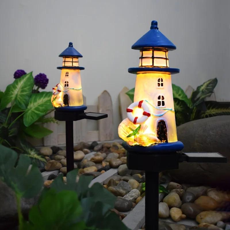 Solar Lights Sea Lighthouse Outdoor Lights Solar Garden Lights Lawn Lights For Patio Garden Path Lawn Holiday Decoration