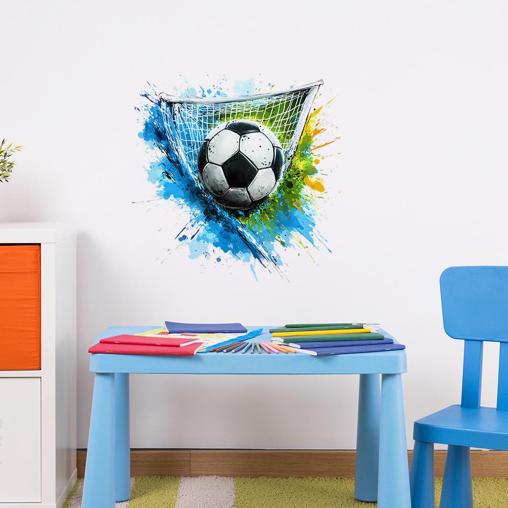 Self Adhesive Football Net and Paint Splatter Decorative Wall Stickers Removable Waterproof