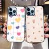 Cartoon Blumen Pfirsich Fall Für Iphone 14pro Max 13 12 11 Mini Xs Xr X 7 8 6s Plus Se 2022 gehärtetem Glas Schutz Zurück Abdeckung