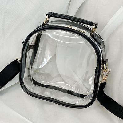 Klare Crossbody-Taschen Damen Transparente PVC Wasserdichte Tragetaschen Jelly Messenger Umhängetasche Mädchen Reißverschluss Reise Einkaufsbeutel