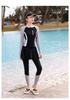 Women's Three-Piece Swimsuit: 2026 Sun Protection with Long Sleeves & Pants for Diving & Hot Springs.