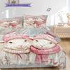 Sheep and Puppies Pattern Bedding Quilt Set Quilt Cover Pillowcase Home Decoration Birthday Gift (1 * Duvet Cover + 2 * Pillowcase, Without Core)