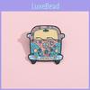 Creative Cartoon Car Alloy Badge Cute Colorful Travel Bus Brooch Fashionable Accessory For Bags And Clothing