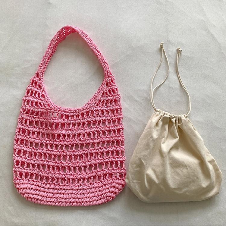 Women Straw Bag Hollow Tote Bag Shoulder Bag Fashion Shopping Bags Handbag