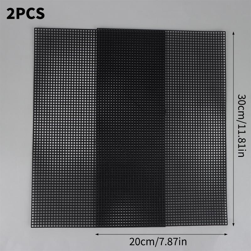2PCS Sewing Plastic Canvas Sheets Black/White Mesh Sheets For DIY Embroidered Woven Crafts 30*20cm