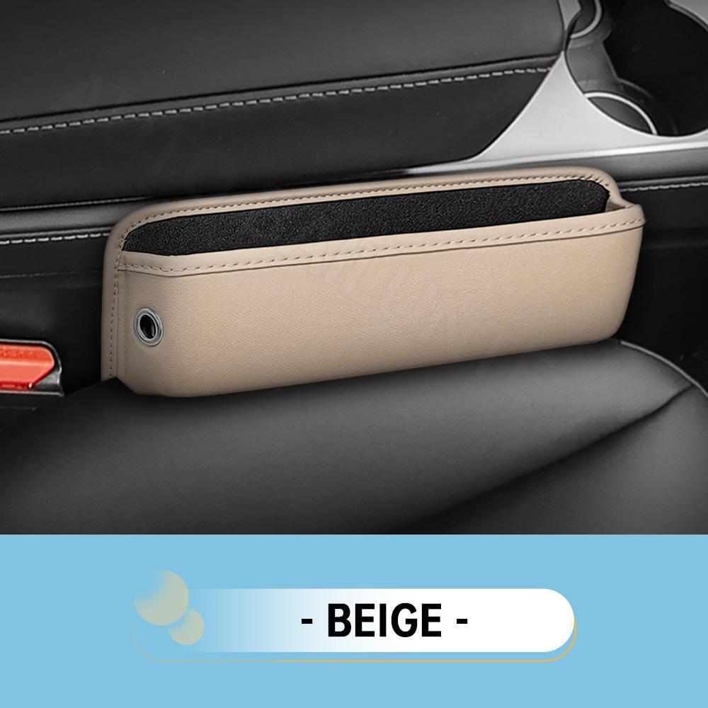 For Ford Edge Focus Kuga C-MAX Mustang Explorer Bronco Expedition Everest Car Seat Gap Organizer Storage Box Leather Accessories бежевый
