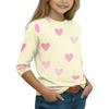 Kid's Round Neck Cute Flower Day Print Lightweight Spring/Summer Top