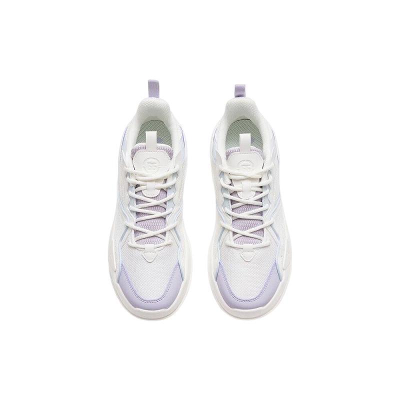 Anta Anti-Slip Wear-Resistant Low-Top Sports Casual Shoes Women's White Blue Sneakers 122318084-3