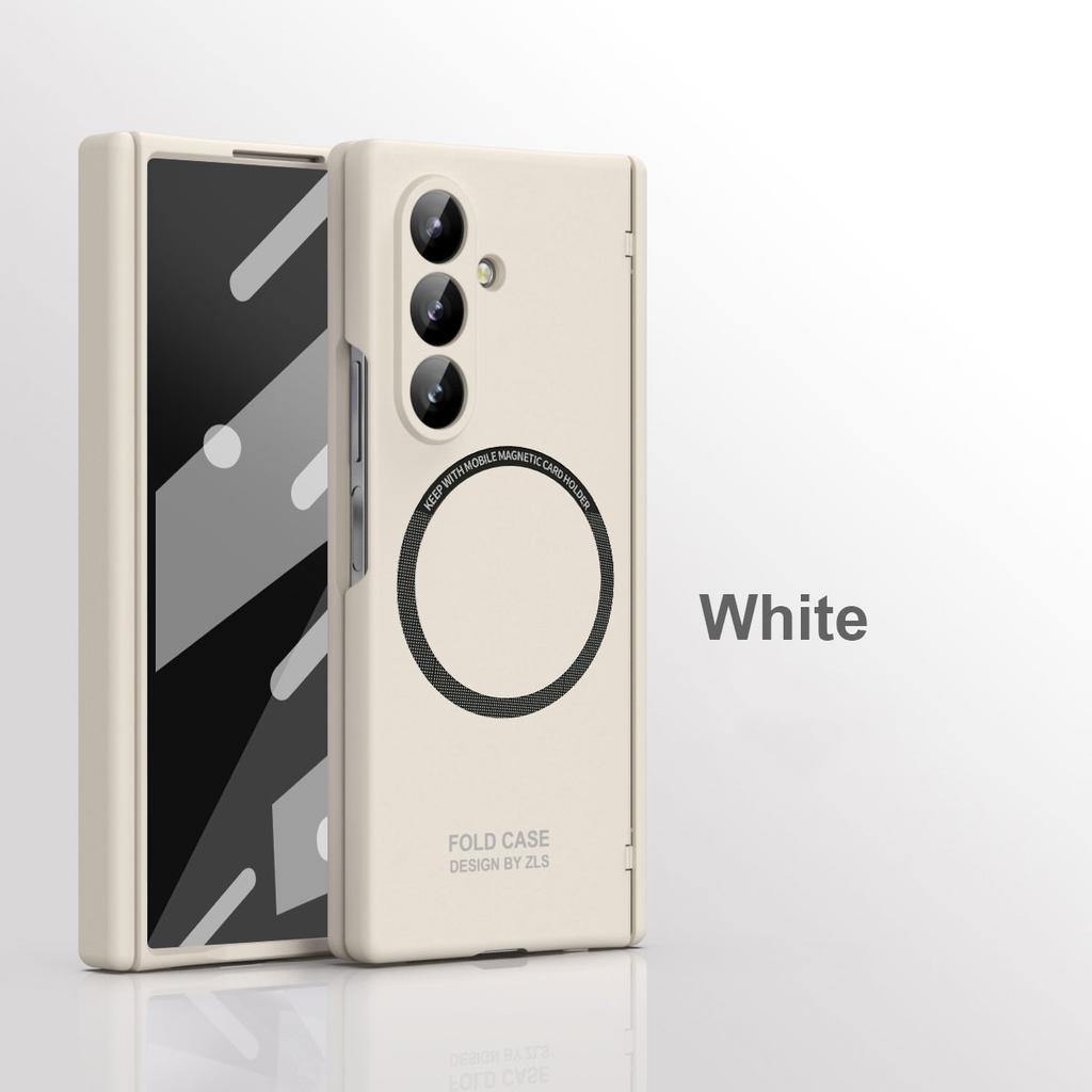 Magnetic Matte PC Hinge Protection Full Body Hard Pen Slot Case & Pen for Samsung Galaxy Z Fold8 Ultra 7 6 5 With Tempered Glass