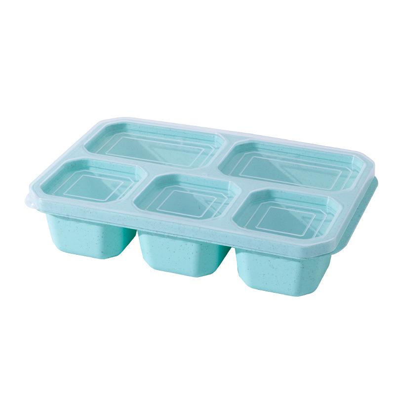 Three Compartment Wheat Straw Bento Box for Fruit, Snacks, and Pastries - Fresh-Keeping and Portable for Outdoor Travel Lunches