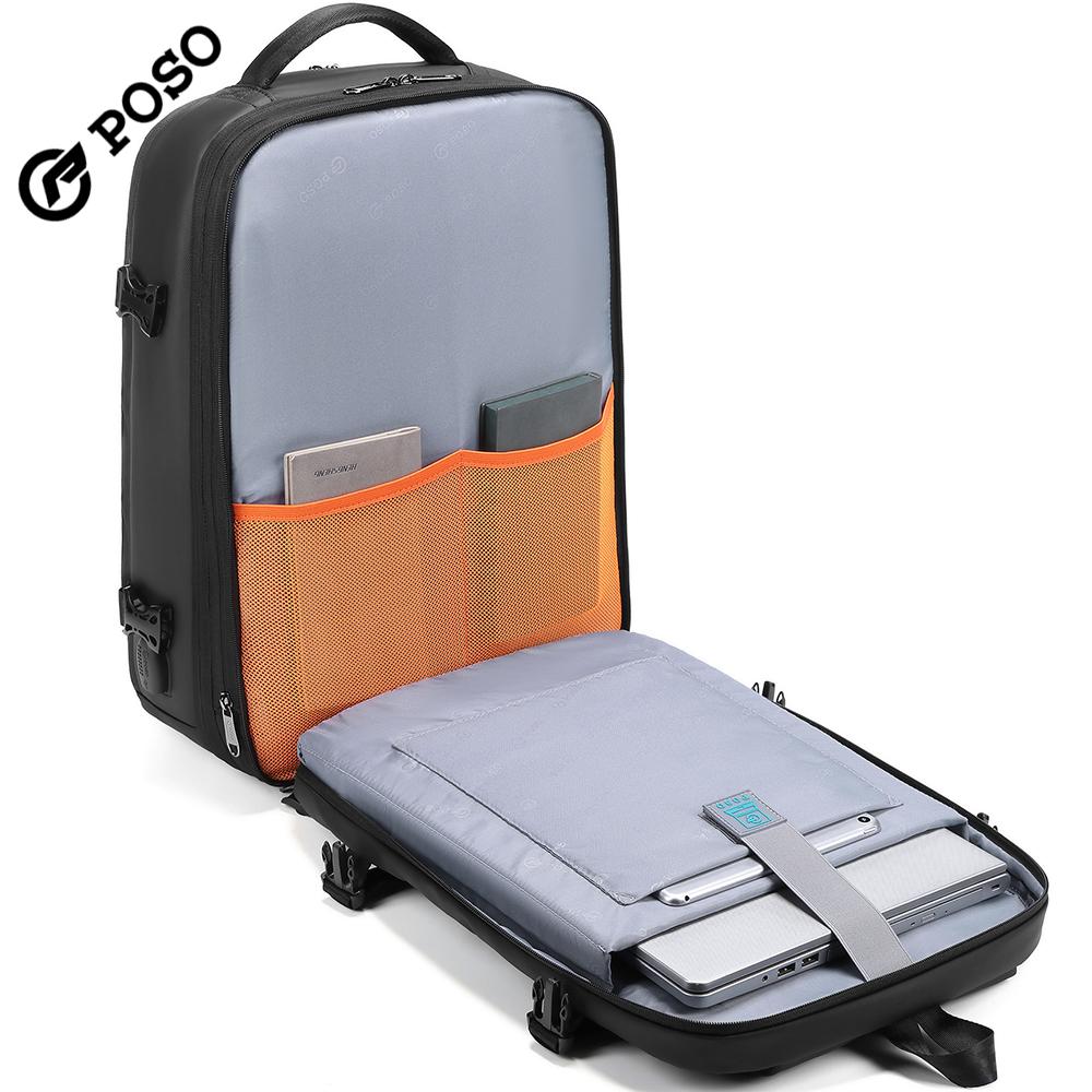 Pánský batoh pro 17/17,3palcový notebook Velkokapacitní 45 l Rozšiřitelný, S nabíjecím portem USB, otevírání o 180°, Kufr o velikosti 22 palců