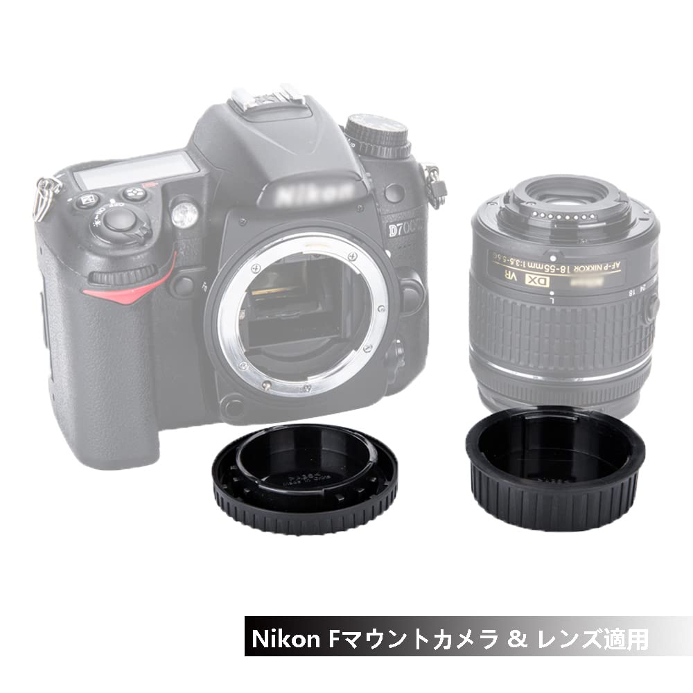 2 Pairs JJC Nikon F Mount Rear Lens Caps Body Caps for Nikon F Mount Cameras Including Nikon + & Lenses, D850, D750, D780, D3500, D3400, D7500, D7200,