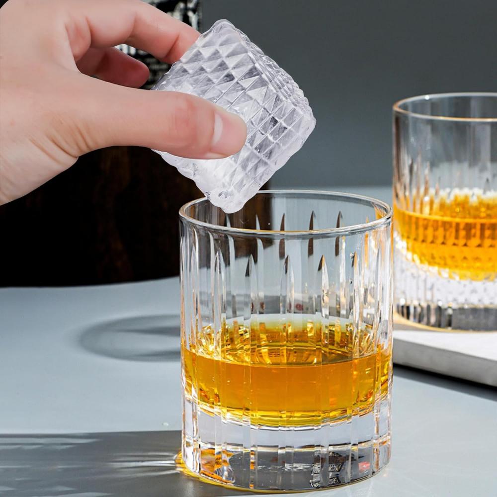 Diamond-shaped crystal ball ice mold, large spherical silicone round ice mold, fun shaped ice cube tray with transparent funnel-