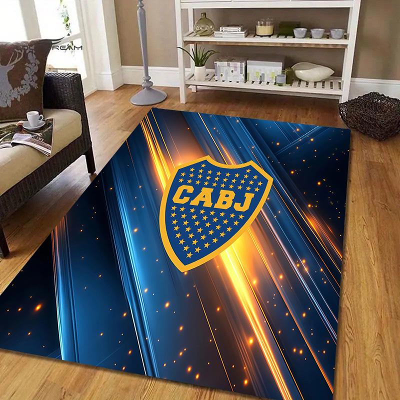 Club Atletico Boca Juniors Flannel Pattern Square Carpet,Area Rug,Carpet Rug for Living Room Bedroom Sofa Playroom Decor,Non-slip Floor Mat